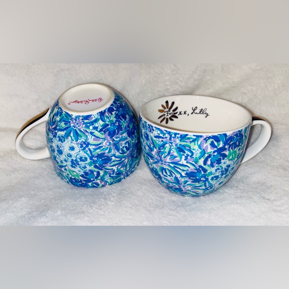 Lilly Pulitzer Patterned Ceramic Mugs (2)